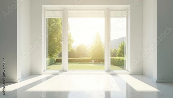 Obraz empty room with a window and a view