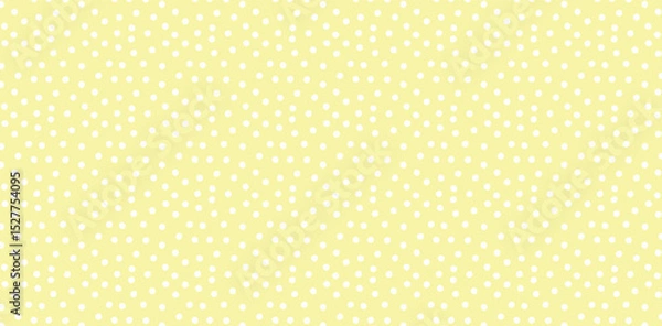 Fototapeta White small polka dot pattern on pastel yellow background.