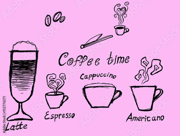 Obraz pink coffee time