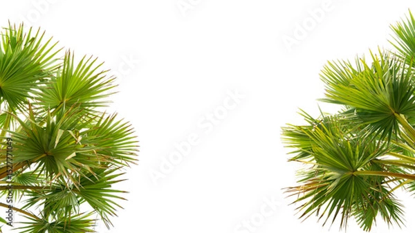 Obraz tropical palm leaf isolated on white background