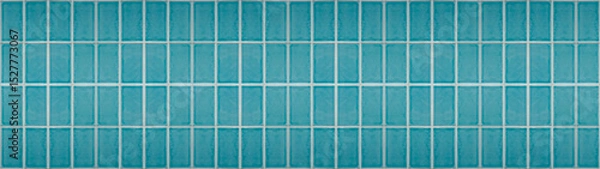 Obraz Turquoise aquamarine blue, texture of modern vintage retro wall tile, porcelain stoneware, glossy glazed tile slips - Tiles background, seamless pattern