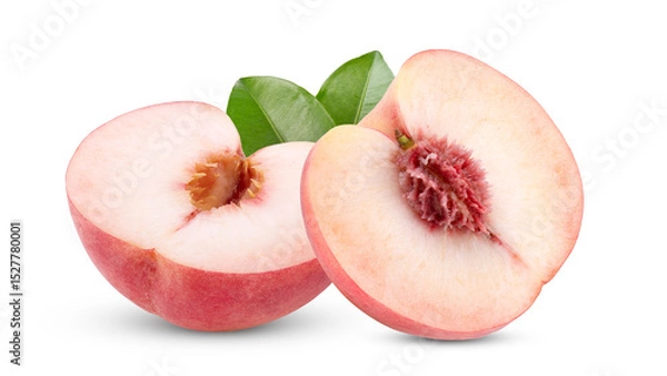 Fototapeta Pink Peach isolated on transparent png (Image from camera)