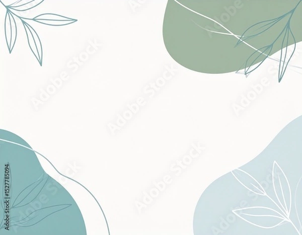 Fototapeta Wave patterns with leaves background