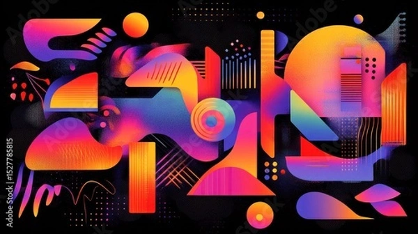 Fototapeta Abstract vibrant shapes composition