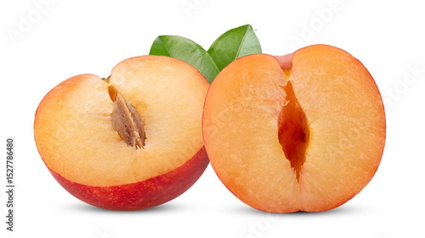 Fototapeta cherry plums isolated on transparent png , Image from camera