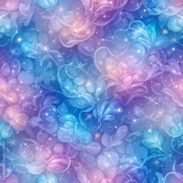 Obraz Colorful swirls and patterns create a dreamy atmosphere with vibrant hues of blue, pink, and purple in a mesmerizing abstract design