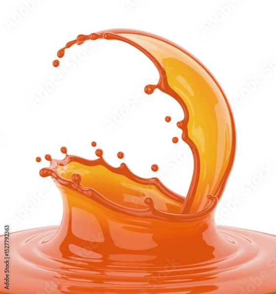 Fototapeta Fresh orange juice splash, cut out