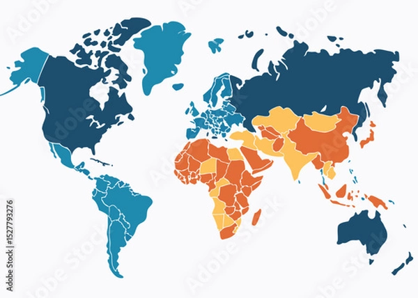 Obraz Remote work statistics by country heatmap