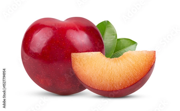 Fototapeta cherry plums isolated on transparent png, Image from camera