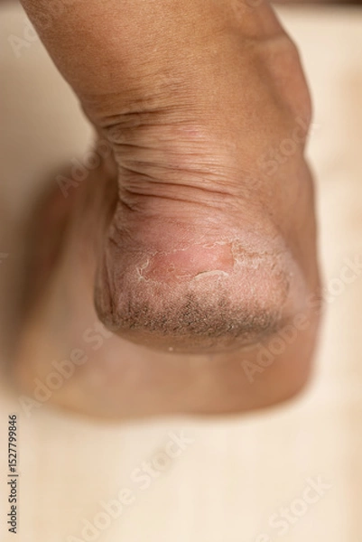 Fototapeta A person's foot with a callus on the bottom