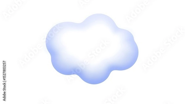 Obraz Soft blue cloud shape isolated on white background weather and meteorology concept