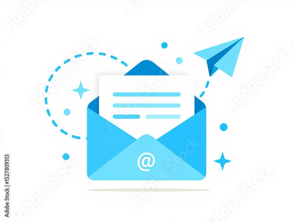 Fototapeta Sending Email Message Fast Delivery Concept Illustration