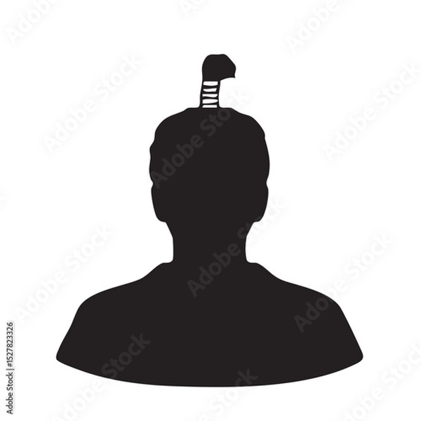 Obraz 日本の戦国時代の武将イメージモノクロイラスト