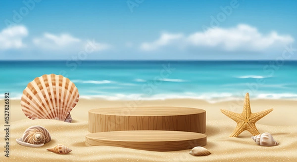 Obraz seashells on the beach