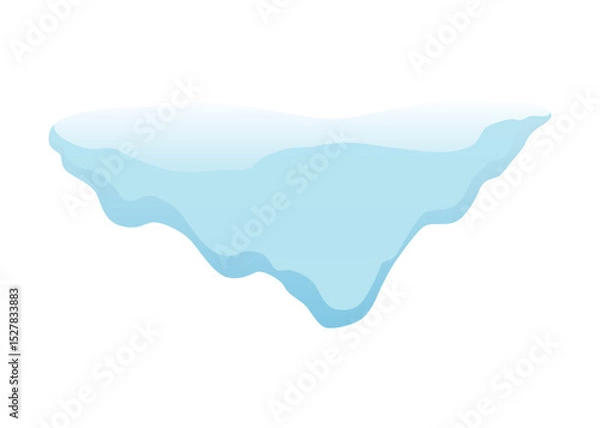 Fototapeta Winter nature design element set. Snow symbol, pile of snow. Snowy decoration isolated on white background. Vector cartoon illustration