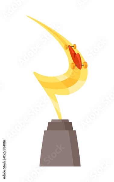 Fototapeta Awards cup icon. Trophy symbol, winners cup, for first place. Champions trophy, 1st prize reward. Symbol of victory in sporting event, competition. Vector cartoon illustration
