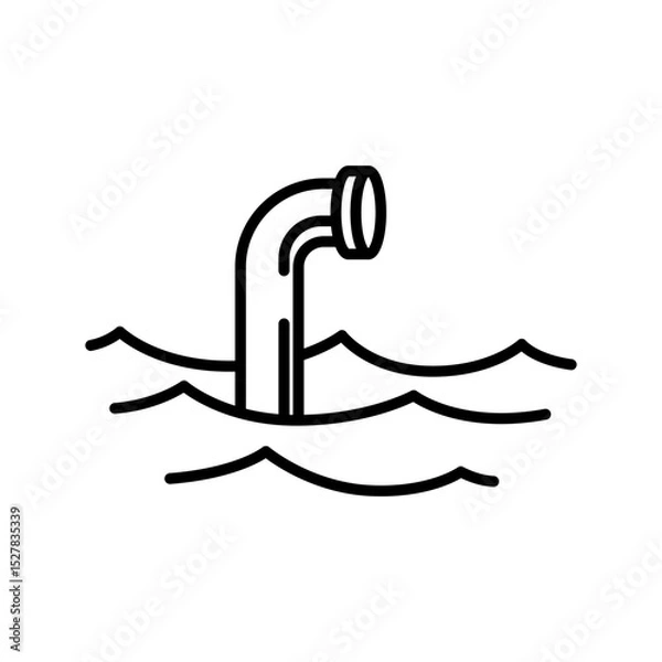 Fototapeta Marine port icon. Outline linear seaport symbol vector. Linear style illustration with editable stroke isolated on white background