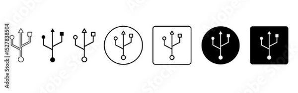 Obraz Vector illustration of USB icon set isolated on transparent background