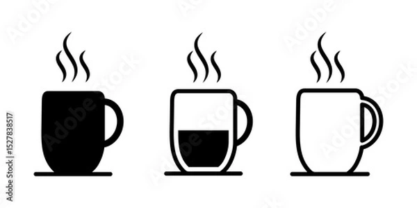Obraz Vector illustration of Tea Cup icon set isolated on transparent background