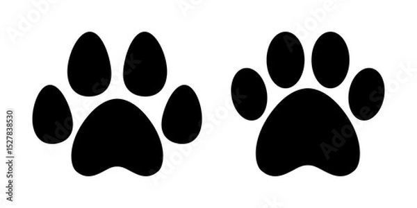 Obraz Vector illustration of Animal Paw Print icon set isolated on transparent background