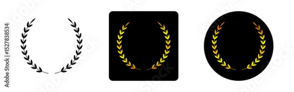 Obraz Vector illustration of Wreath icon set isolated on transparent background