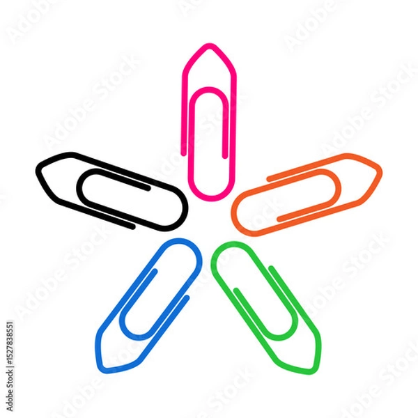 Obraz Vector illustration of Paper clip icon set isolated on transparent background