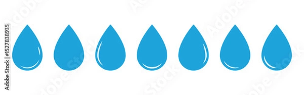 Obraz Vector illustration of Water Droplets icon set isolated on transparent background