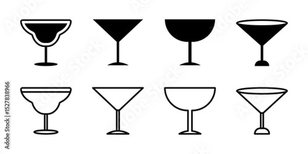 Obraz Vector illustration of Drinks icon set isolated on transparent background