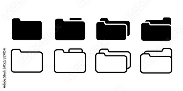 Obraz Vector illustration of Folder icon set isolated on transparent background