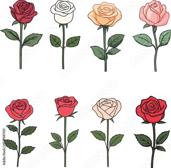 Obraz Cartoon rose illustration material
