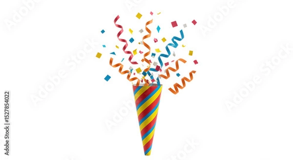 Fototapeta Isolated confetti cannon