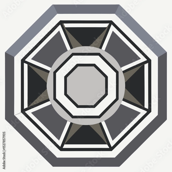Obraz Hexagon geometric vector illustration of a soccer ball icon on a black background, perfect for web design and technology concepts