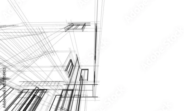 Obraz architectural drawing 3d vector illustration