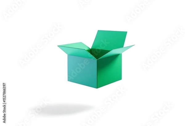 Fototapeta Floating Open Box with Gradient Color on White Background for Delivery