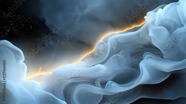Obraz Abstract smoke waves with luminous edges creating a mysterious and surreal atmosphere.