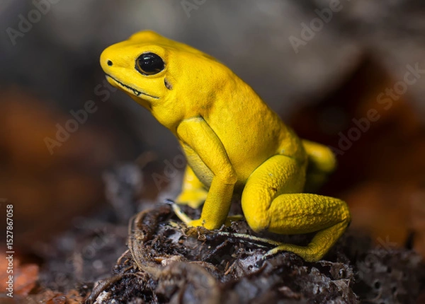 Obraz Close-up view of a Golden poison frog (Phyllobates terribilis)