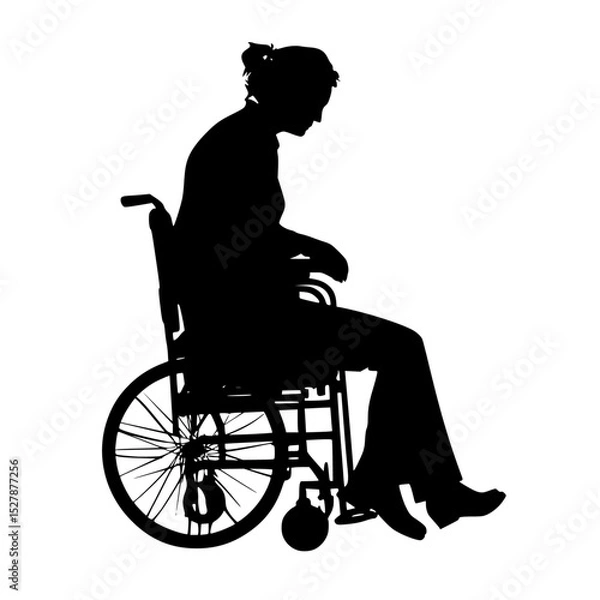 Obraz silhouette of a man in a wheelchair man, silhouette, sit in, wheelchair , Generative art.