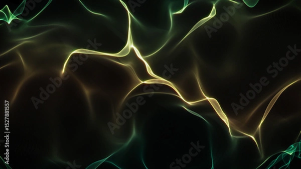 Fototapeta Colorful Flowing Digital Mesh Background/ Illustration of a colorful and vivid fractal technology mesh gently waving