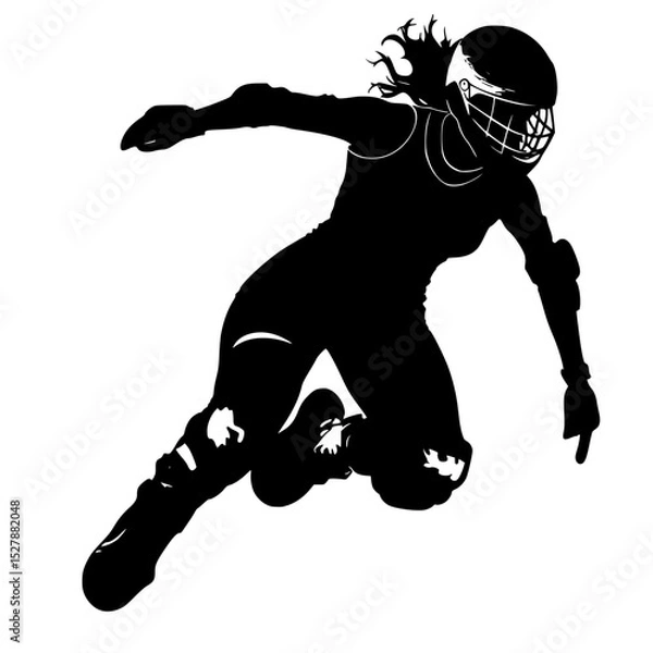 Obraz a black and white silhouette of a snowboarder ball, black, football player, silhouette, snowboarder , Generative art.