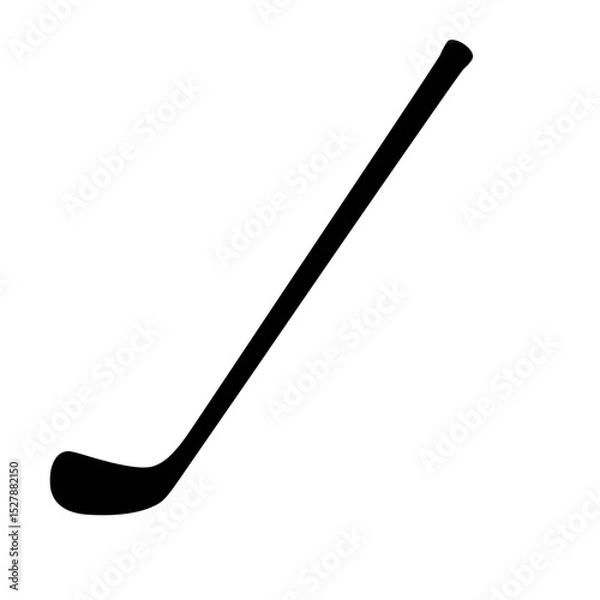 Obraz a black silhouette of a hockey stick on a white background black, icon, silhouette, stick , Generative art.
