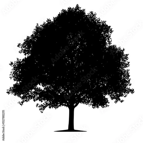 Obraz black silhouette of a tree on a white background black, silhouette, tree , Generative art.