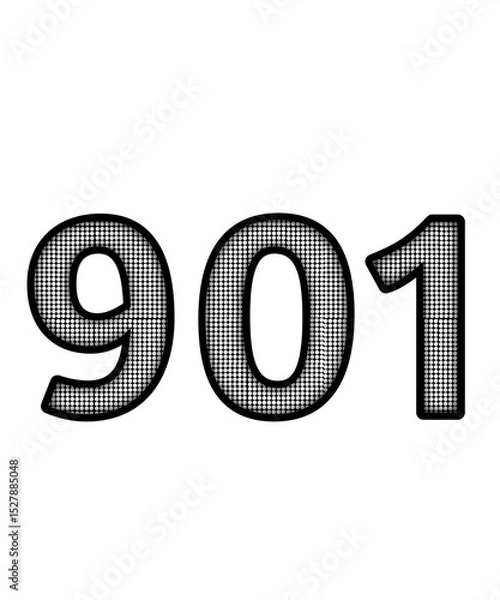 Fototapeta Block and white color numbers 901