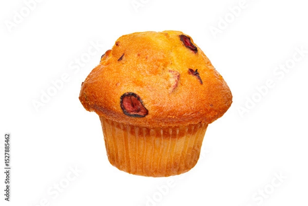 Obraz Cranberry lemon muffin isolated on white