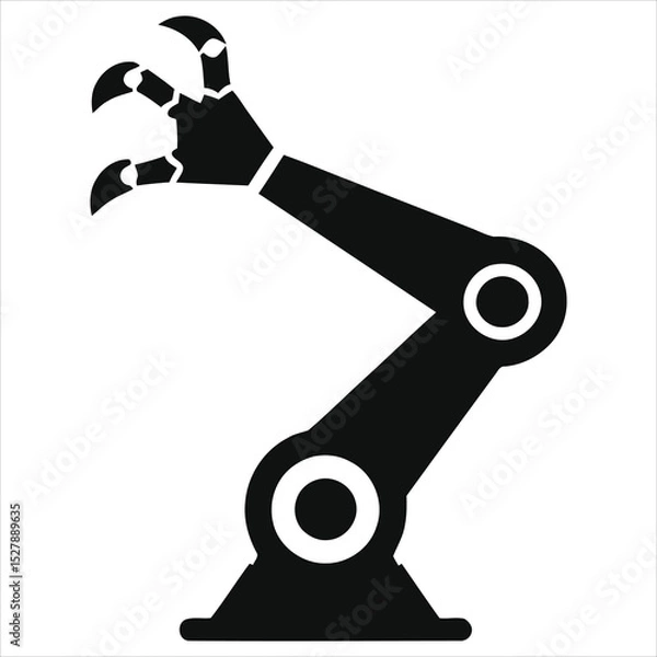 Fototapeta Simple Vector Silhouette Illustration of a Robotic Arm/A clean, minimalist vector graphic of a robotic arm.
