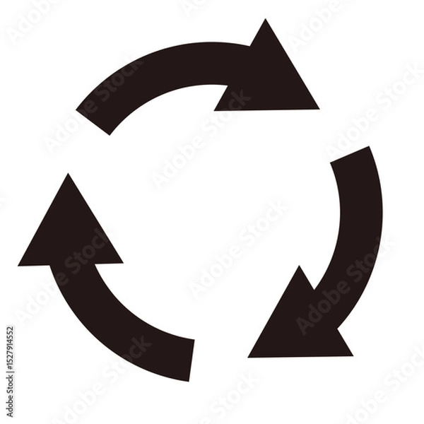 Obraz シンプルな円形矢印のアイコンイラスト　リサイクルマーク