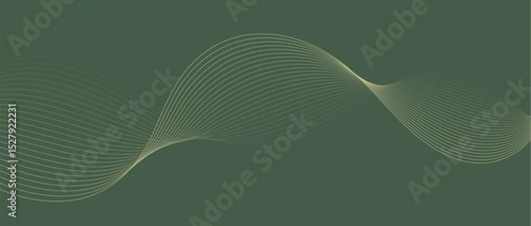 Fototapeta Abstract wave lines in cream-brown gradient on minimalist background. Futuristic and dynamic look, perfect for tech, digital, and modern design projects.