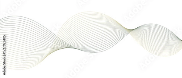 Fototapeta Abstract wave lines in cream-brown gradient on minimalist background. Futuristic and dynamic look, perfect for tech, digital, and modern design projects.