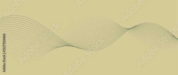 Fototapeta Abstract wave lines in cream-brown gradient on minimalist background. Futuristic and dynamic look, perfect for tech, digital, and modern design projects.