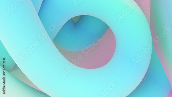 Obraz Abstract Artistic Curve Lines Background and Big Swirl Pastel Tones, 3D Rendering