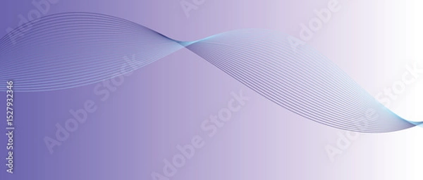 Fototapeta Abstract wave lines in blue gradient on minimalist background. Futuristic and dynamic look, perfect for tech, digital, and modern design projects.